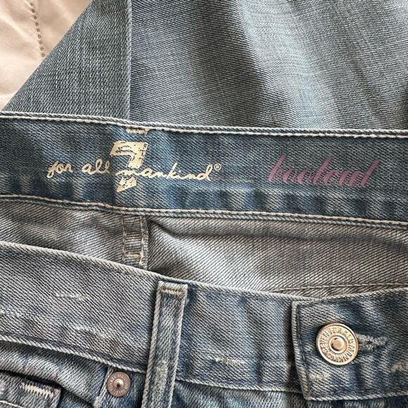 7 For All Mankind Light Wash Bootcut Jeans Distressed Size 29 - Picture 13 of 13